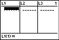 The calculator lists display empty lists.