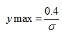 y max equal zero point four over sigma