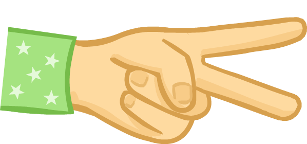 Your hand playing scissors